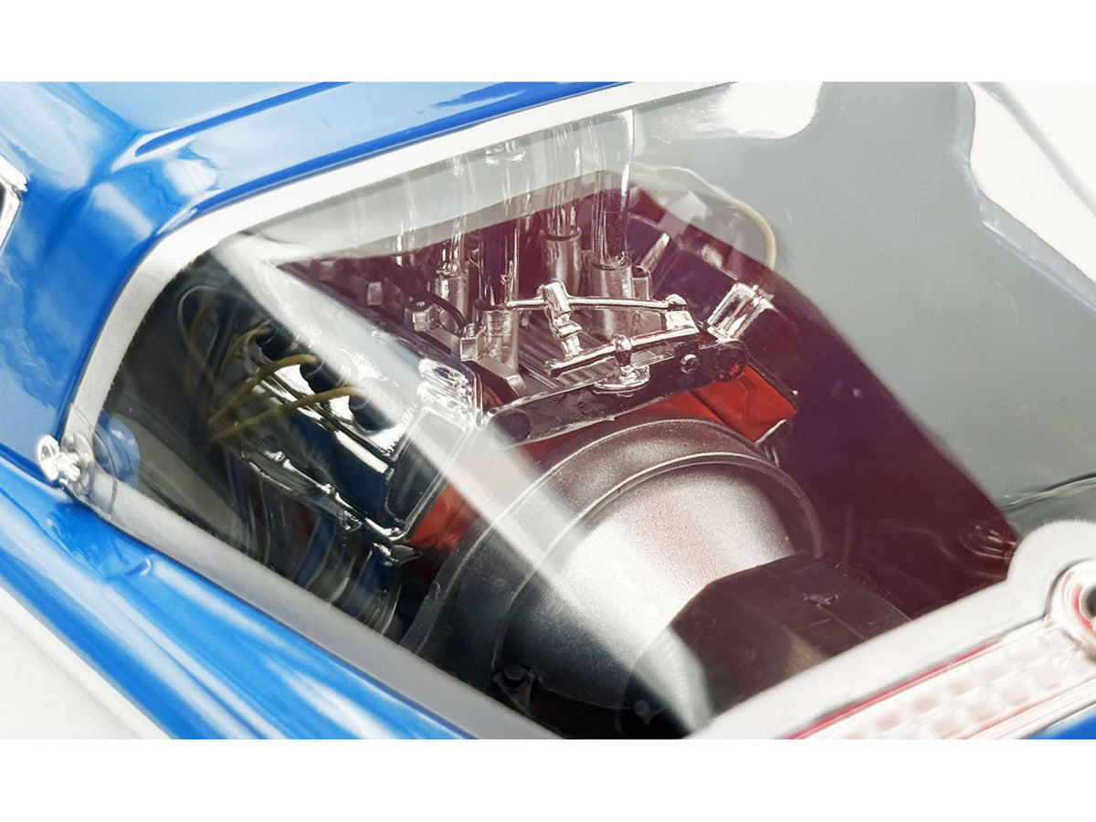 1966 Plymouth Barracuda "Hemi Hustler" Blue with White Stripes Limited Edition to 374 pieces Worldwide 1/18 Diecast Model Car by ACME LuxuryLifeWay Online Store