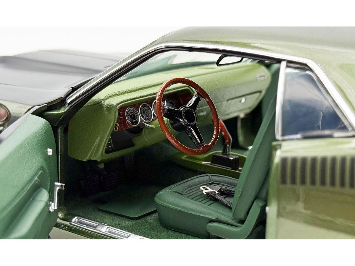 1970 Plymouth AAR Cuda Ivy Green Metallic with Black Stripes and Green Interior Limited Edition to 576 pieces Worldwide 1/18 Diecast Model Car by ACME LuxuryLifeWay Online Store