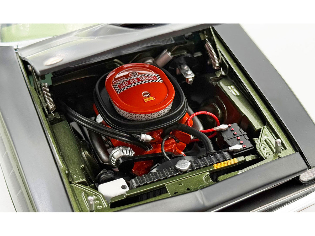 1970 Plymouth AAR Cuda Ivy Green Metallic with Black Stripes and Black Vinyl Top with Green Interior Limited Edition to 448 pieces Worldwide 1/18 Diecast Model Car by ACME LuxuryLifeWay Online Store