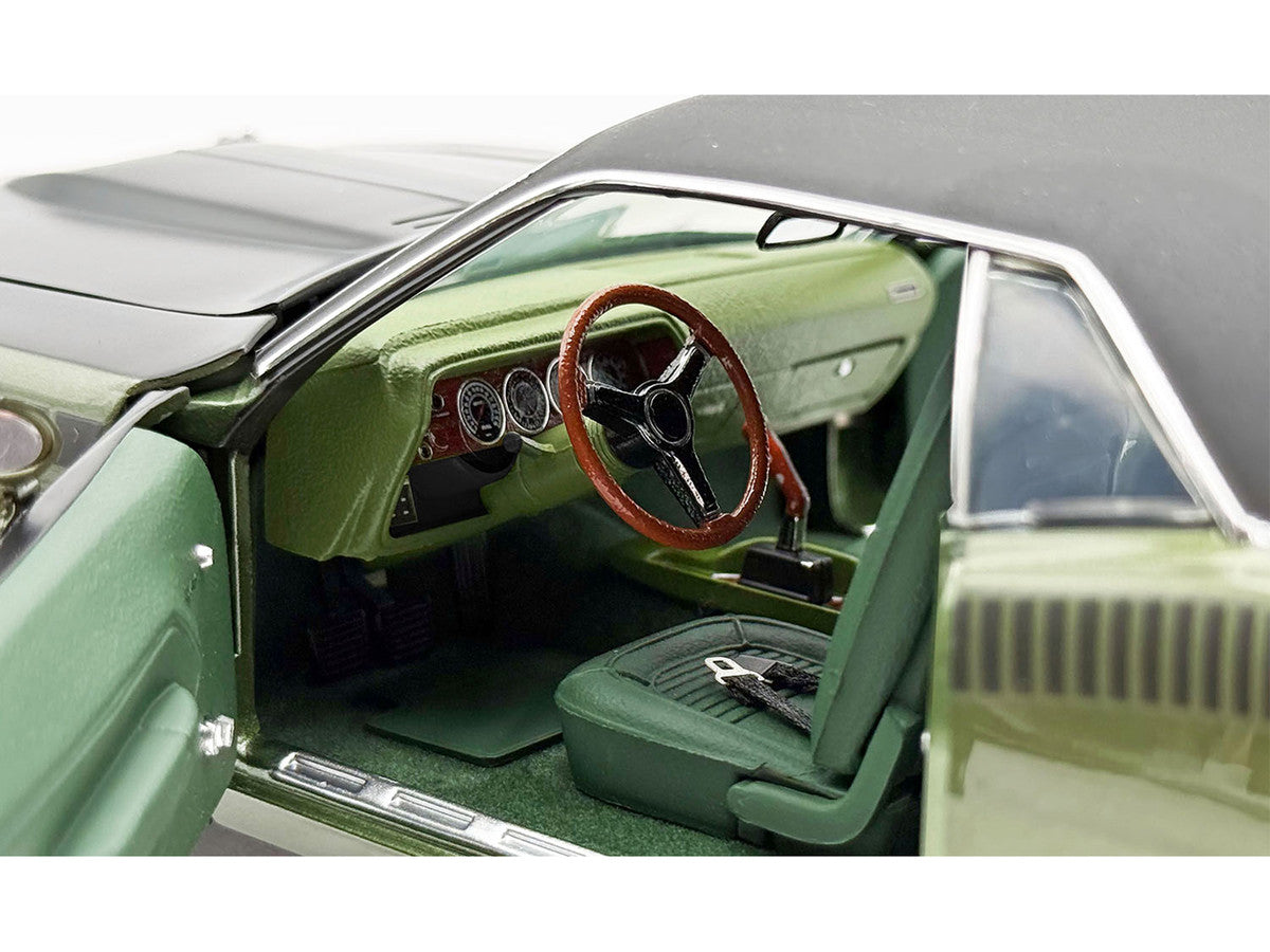 1970 Plymouth AAR Cuda Ivy Green Metallic with Black Stripes and Black Vinyl Top with Green Interior Limited Edition to 448 pieces Worldwide 1/18 Diecast Model Car by ACME LuxuryLifeWay Online Store