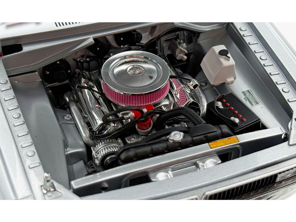 1970 Dodge Dart 440 Street Machine Titanium Silver Metallic with Red Tail Stripe and Red Interior Limited Edition to 594 pieces Worldwide 1/18 Diecast Model Car by ACME LuxuryLifeWay Online Store