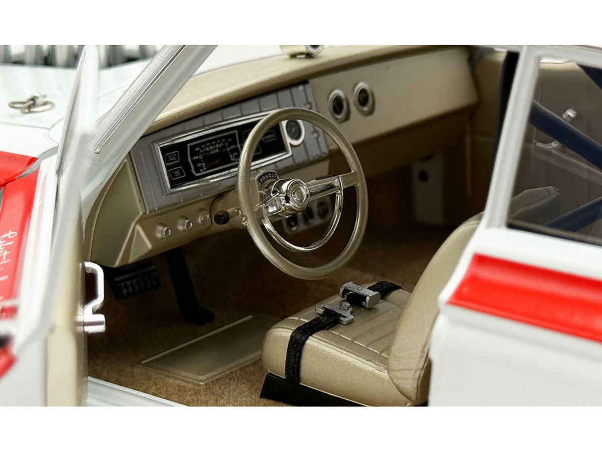 1965 Dodge Coronet AWB "Mr. Tomato" White with Red Stripes Limited Edition to 408 pieces Worldwide 1/18 Diecast Model Car by ACME LuxuryLifeWay Online Store