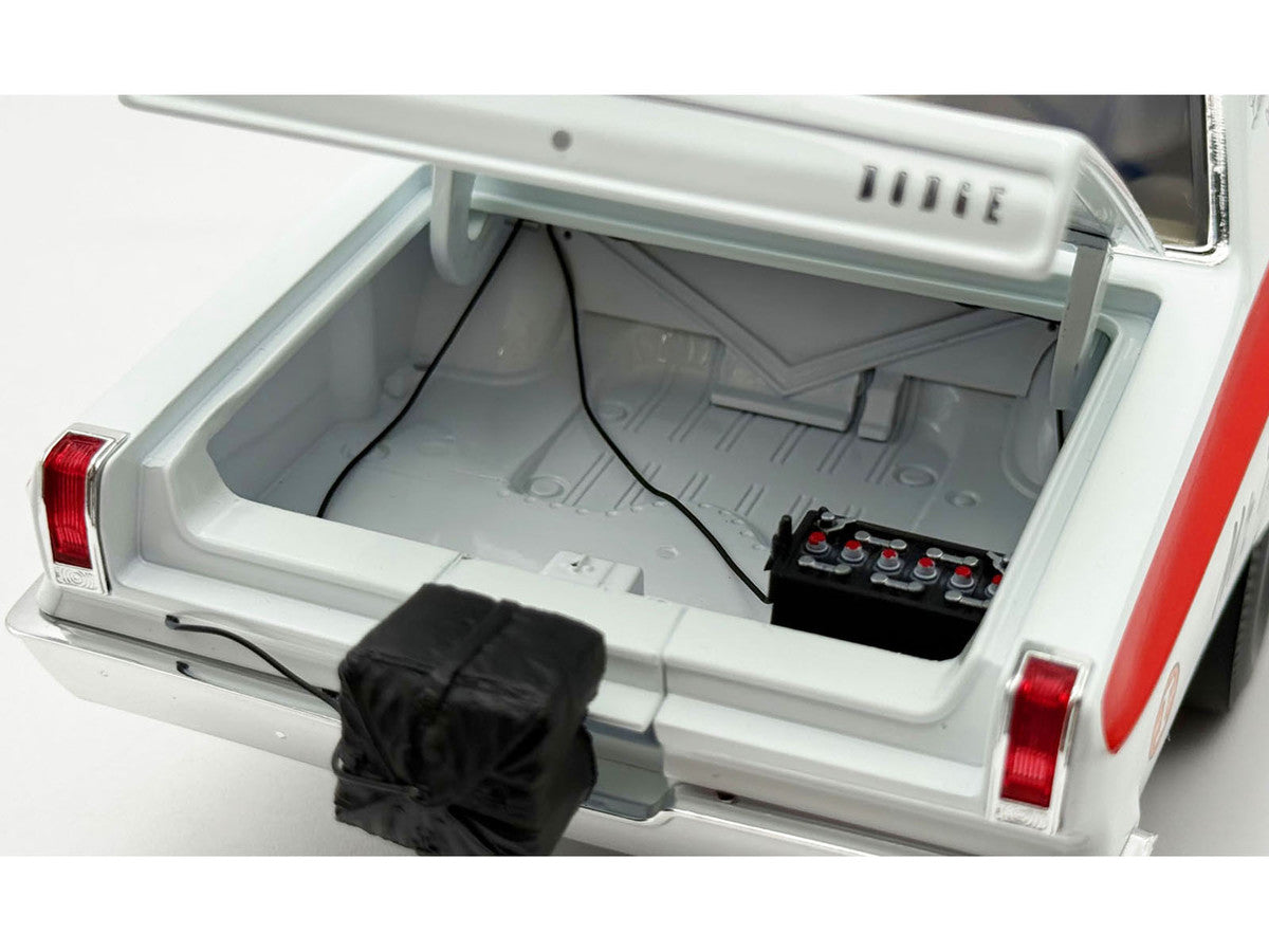 1965 Dodge Coronet AWB "Mr. Tomato" White with Red Stripes Limited Edition to 408 pieces Worldwide 1/18 Diecast Model Car by ACME LuxuryLifeWay Online Store