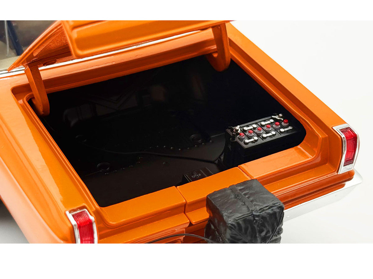 1965 Dodge Coronet AWB "Go Man Go" Go Mango Orange with Black Hood Limited Edition to 300 pieces Worldwide 1/18 Diecast Model Car by ACME LuxuryLifeWay Online Store