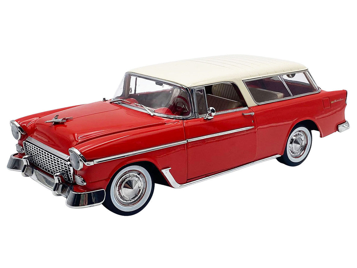1955 Chevrolet Bel Air Nomad Red with Cream Top Limited Edition to 958 pieces Worldwide 1/18 Diecast Model Car by ACME LuxuryLifeWay Online Store