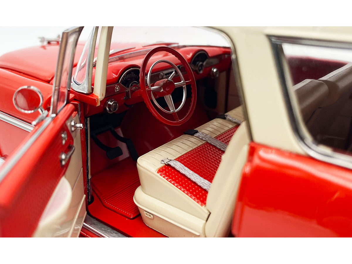 1955 Chevrolet Bel Air Nomad Red with Cream Top Limited Edition to 958 pieces Worldwide 1/18 Diecast Model Car by ACME LuxuryLifeWay Online Store