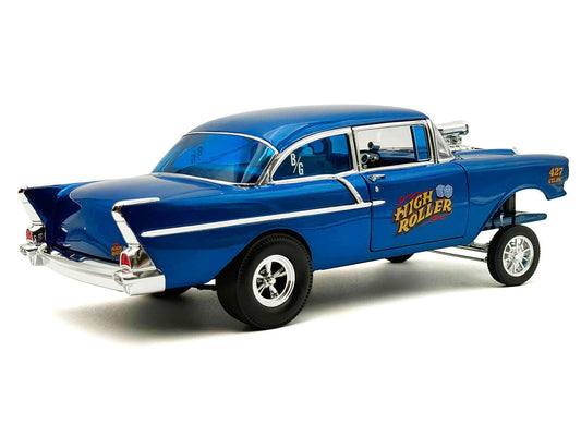 1957 Chevrolet 150 Gasser "High Roller" Blue Metallic Limited Edition to 300 pieces Worldwide 1/18 Diecast Model Car by ACME LuxuryLifeWay Online Store