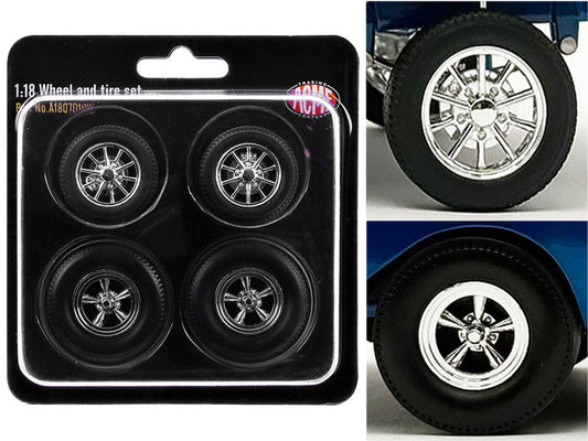 "Drag" Wheel and Tire Set of 4 pieces from "1957 Chevrolet 150 Gasser 'High Roller'" for 1/18 Scale Models by ACME LuxuryLifeWay Online Store