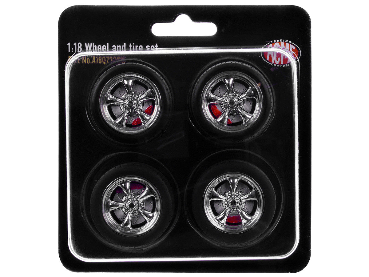 "Torque Thrust" Wheel and Tire Set of 4 pieces from "1967 Chevrolet C-10 Custom Pickup Truck" for 1/18 Scale Models by ACME LuxuryLifeWay Online Store