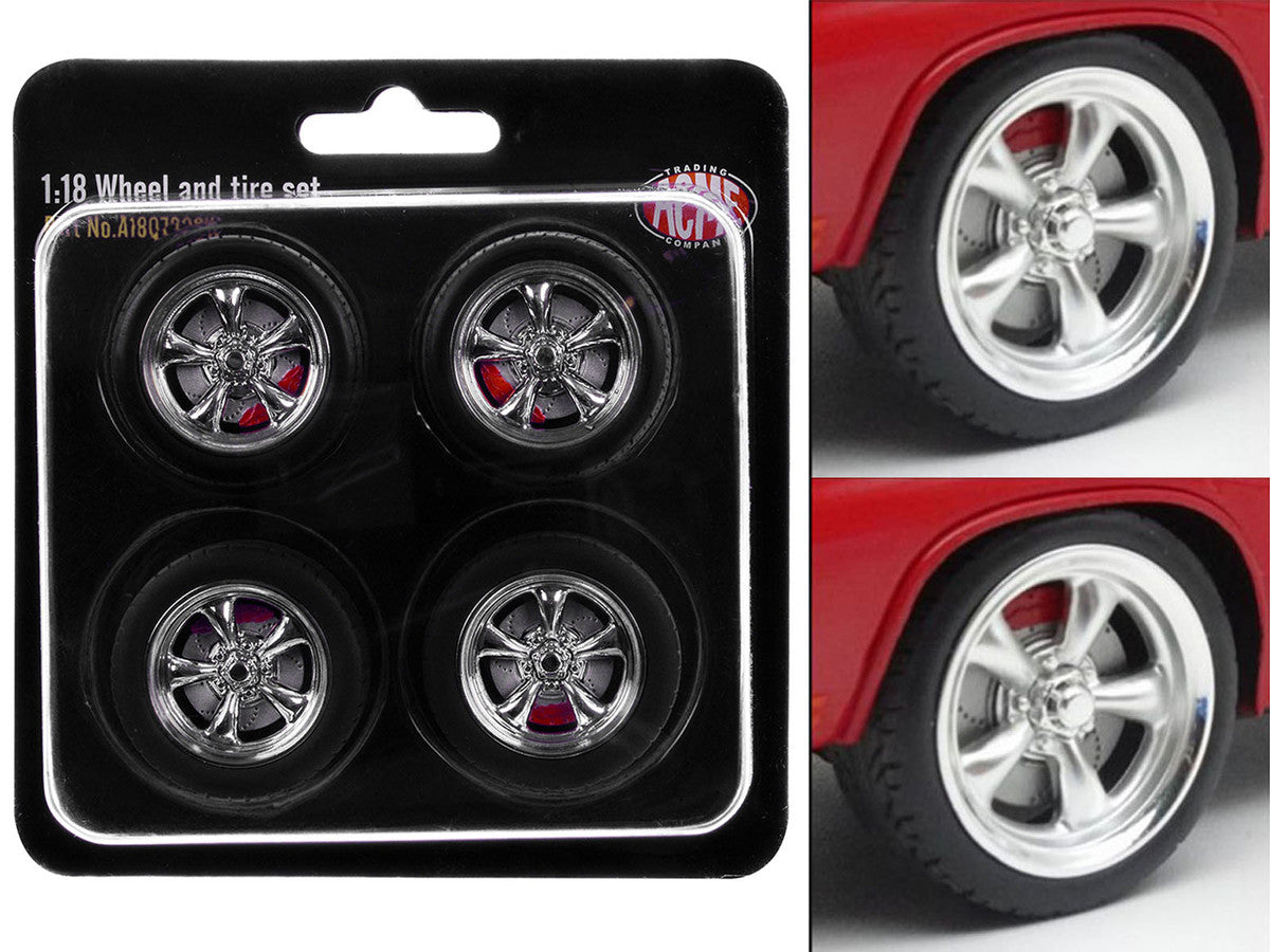 "Torque Thrust" Wheel and Tire Set of 4 pieces from "1967 Chevrolet C-10 Custom Pickup Truck" for 1/18 Scale Models by ACME LuxuryLifeWay Online Store