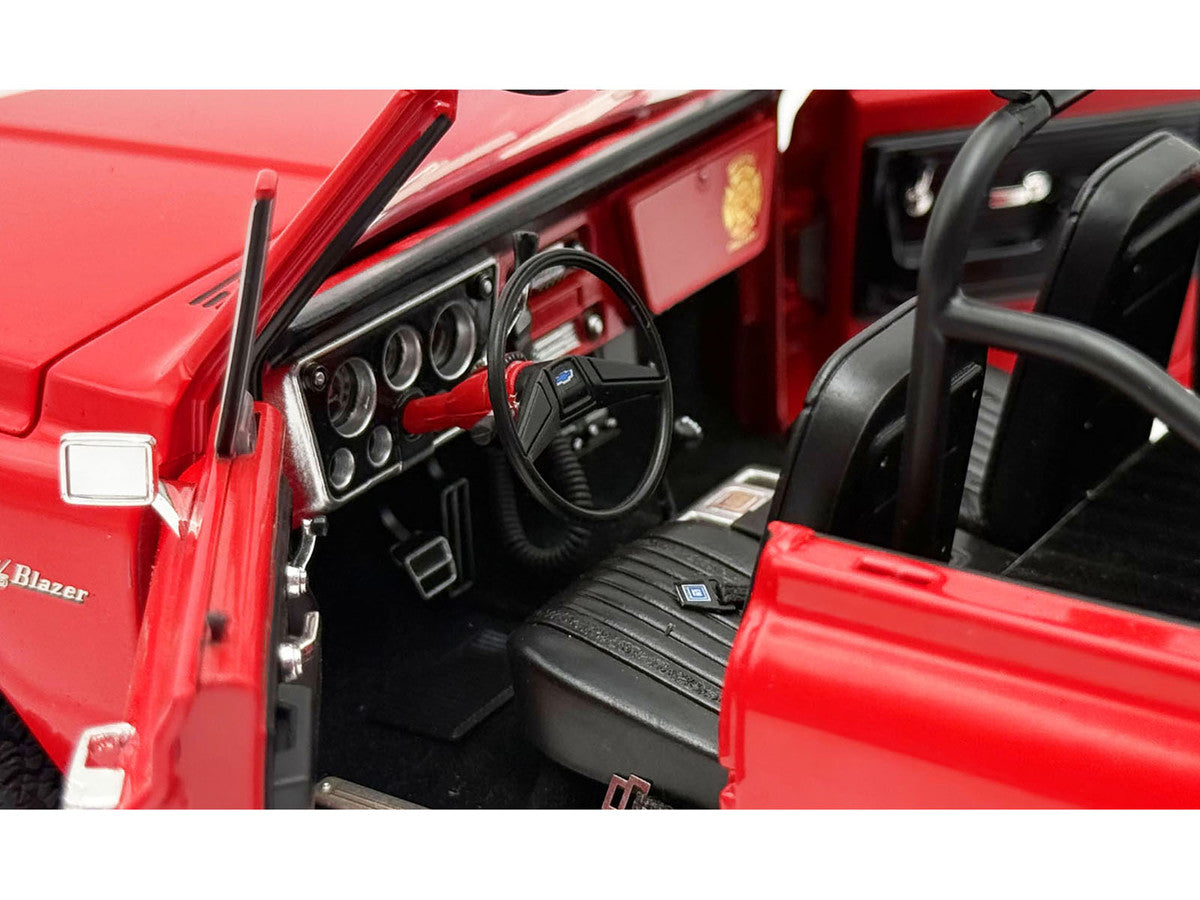 1972 Chevrolet Blazer K/5 "The Chief - Winder Fire Department Georgia Battalion 1" Red with White Top Limited Edition to 246 pieces Worldwide 1/18 Diecast Model Car by ACME LuxuryLifeWay Online Store