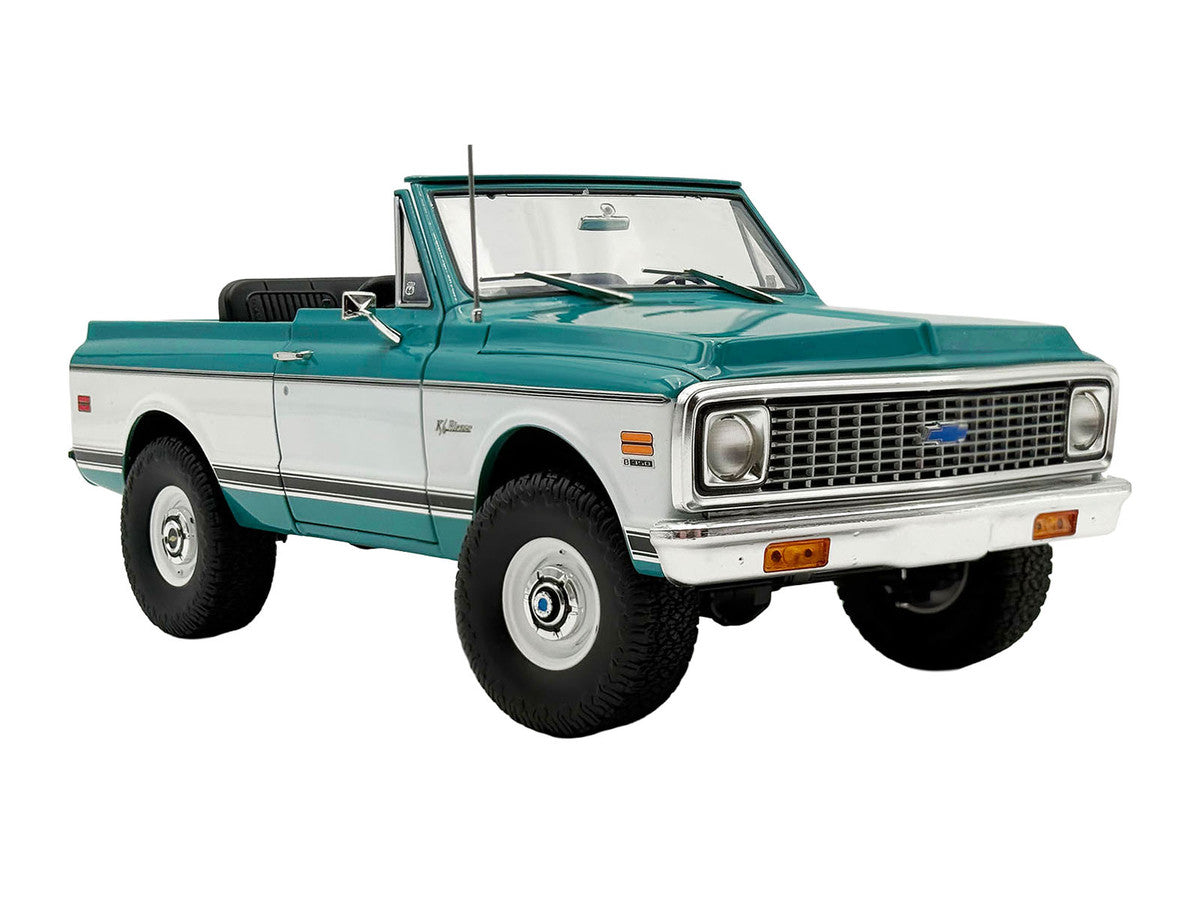 1972 Chevrolet Blazer K/5 "Route 66 100th Anniversary" Green and White with Black Stripes Limited Edition 1/18 Diecast Model Car by ACME LuxuryLifeWay Online Store