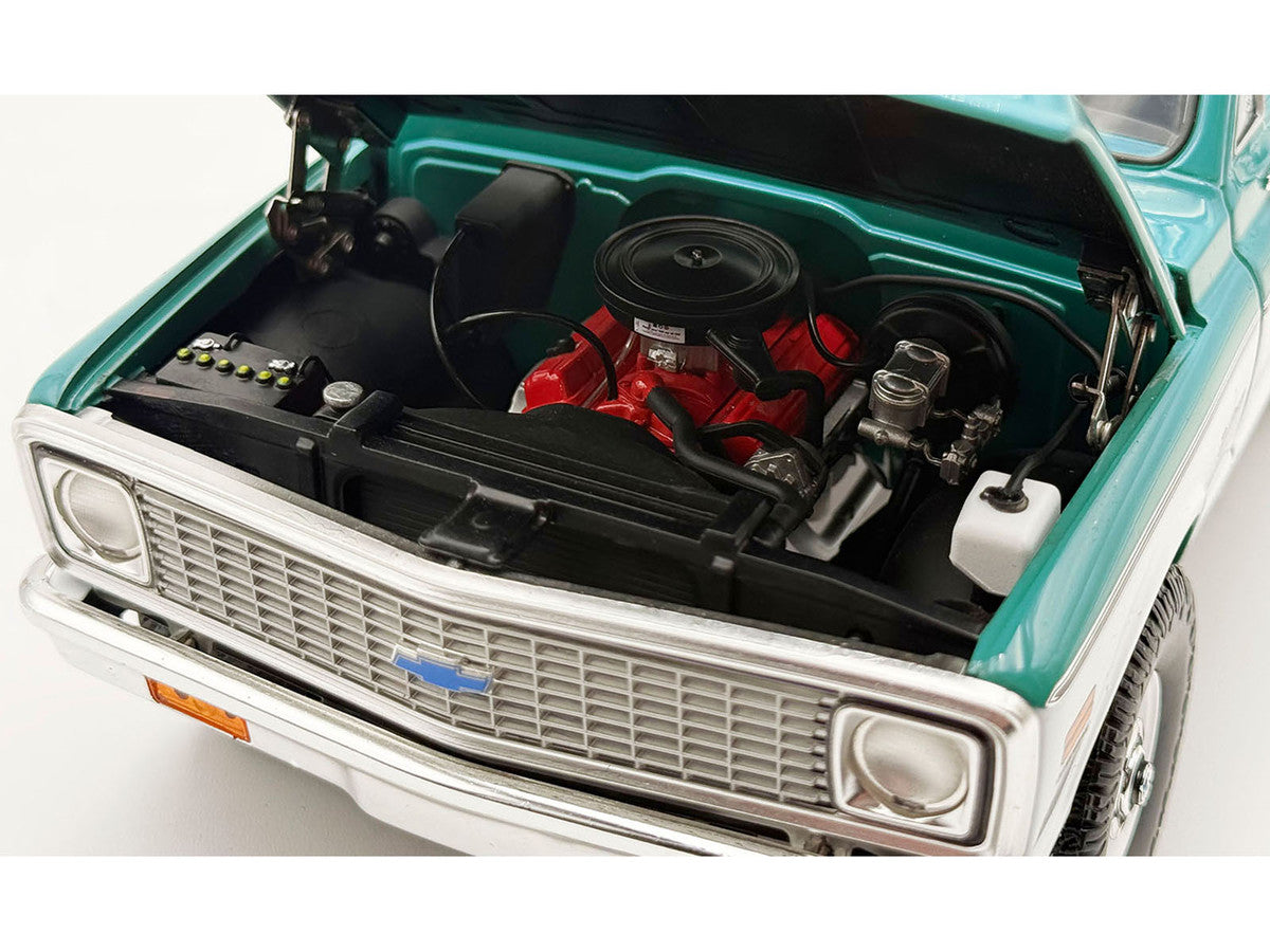 1972 Chevrolet Blazer K/5 "Route 66 100th Anniversary" Green and White with Black Stripes Limited Edition 1/18 Diecast Model Car by ACME LuxuryLifeWay Online Store