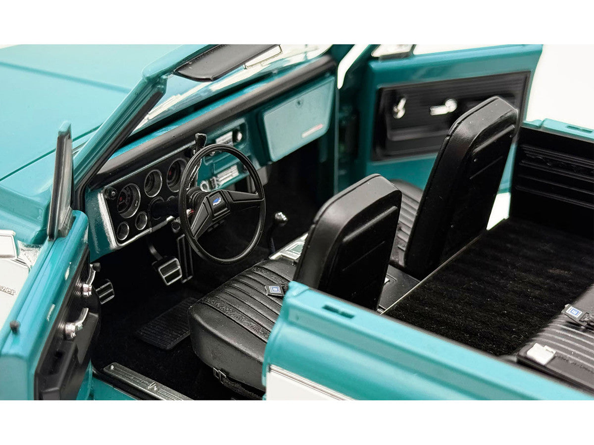 1972 Chevrolet Blazer K/5 "Route 66 100th Anniversary" Green and White with Black Stripes Limited Edition 1/18 Diecast Model Car by ACME LuxuryLifeWay Online Store