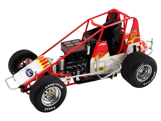 Winged Sprint Car #104+ Jeff Swindell "Octane Boost" Red with Graphics "National Sprint Car Hall of Fame" 1/18 Diecast Model Car by ACME LuxuryLifeWay Online Store