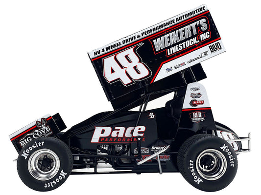 Winged Sprint Car #48 Danny Dietrich "Weikert's Livestock Inc." Gary Kauffman Racing (2024) 1/18 Diecast Model Car by ACME LuxuryLifeWay Online Store