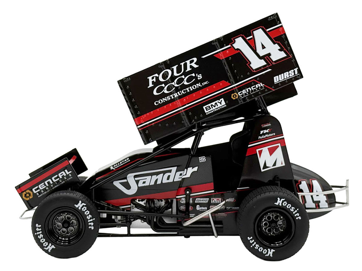 Winged Sprint Car #14 Spencer Bayston "Four CCCC's Construction - Sander" Jason Meyers Racing (2025) 1/18 Diecast Model Car by ACME LuxuryLifeWay Online Store