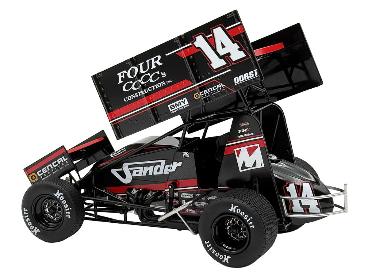 Winged Sprint Car #14 Spencer Bayston "Four CCCC's Construction - Sander" Jason Meyers Racing (2025) 1/18 Diecast Model Car by ACME LuxuryLifeWay Online Store