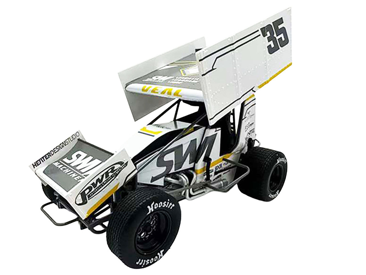 Winged Sprint Car #35 Jamie Veal "SWI Earthworks" White (2025) 1/18 Diecast Model Car by ACME LuxuryLifeWay Online Store