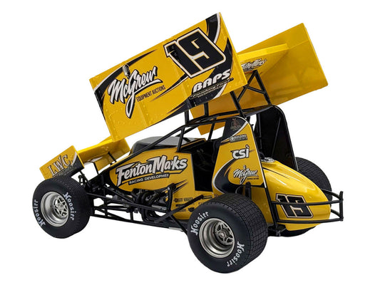 Winged Sprint Car #19 Brent Marks "Fenton Marks Racing" (2026) 1/18 Diecast Model Car by ACME LuxuryLifeWay Online Store