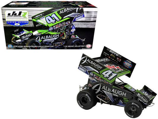 Winged Sprint Car #41 Carson Macedo "Albaugh" Jason Johnson Racing (2026) 1/18 Diecast Model Car by ACME LuxuryLifeWay Online Store
