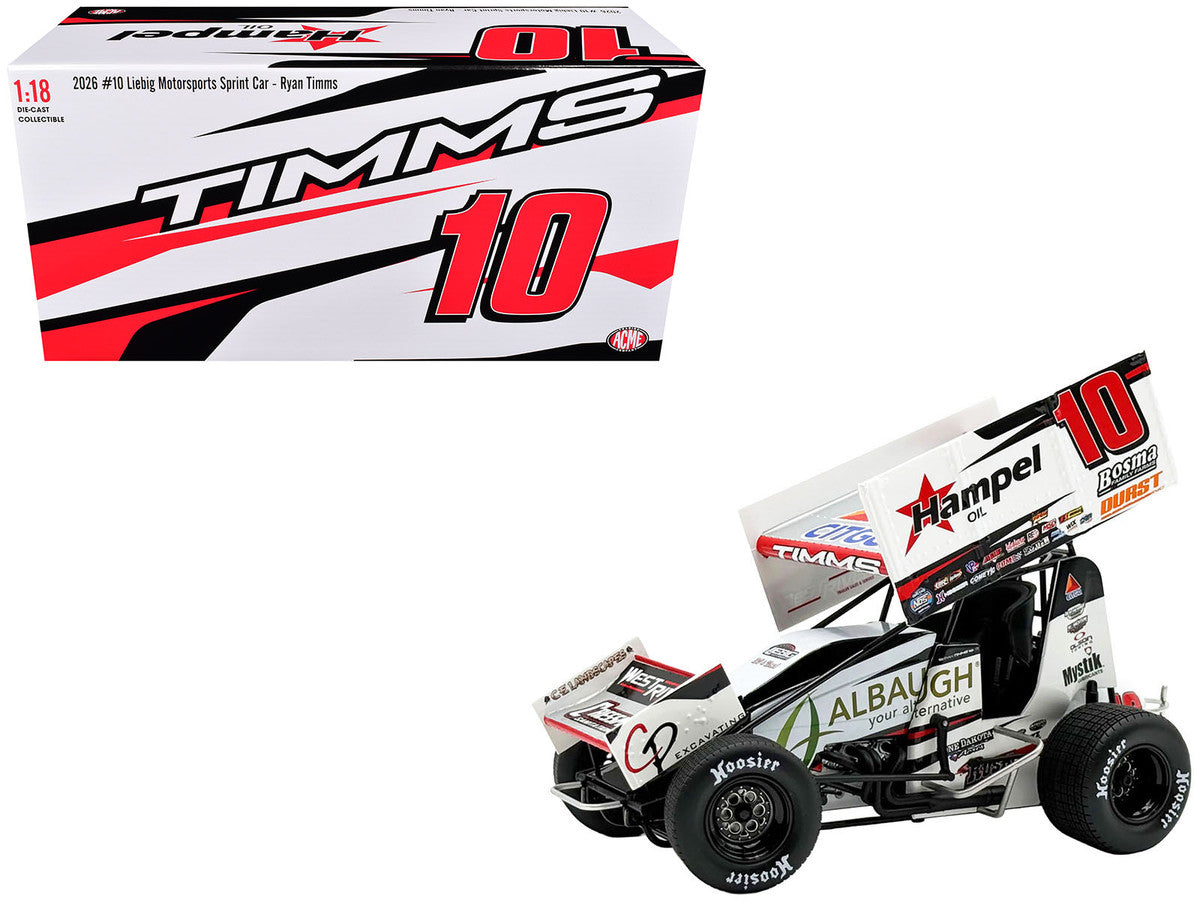 Winged Sprint Car #10 Ryan Timms "Liebig Motorsports - Hampel Oil" (2026) 1/18 Diecast Model Car by ACME LuxuryLifeWay Online Store