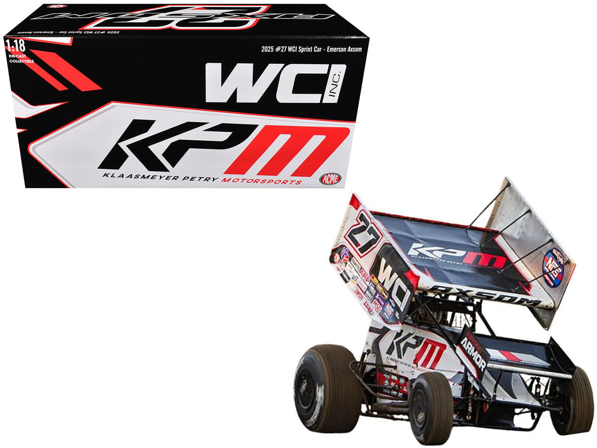 Winged Sprint Car #27 Emerson Axsom "WCI - KPM" White (2026) 1/18 Diecast Model Car by ACME LuxuryLifeWay Online Store