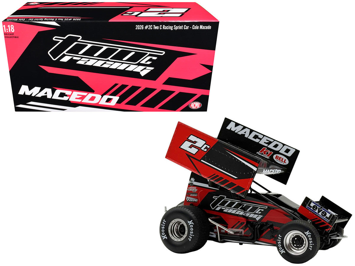 Winged Sprint Car #2C Cole Macedo "Two C Racing" (2026) 1/18 Diecast Model Car by ACME LuxuryLifeWay Online Store
