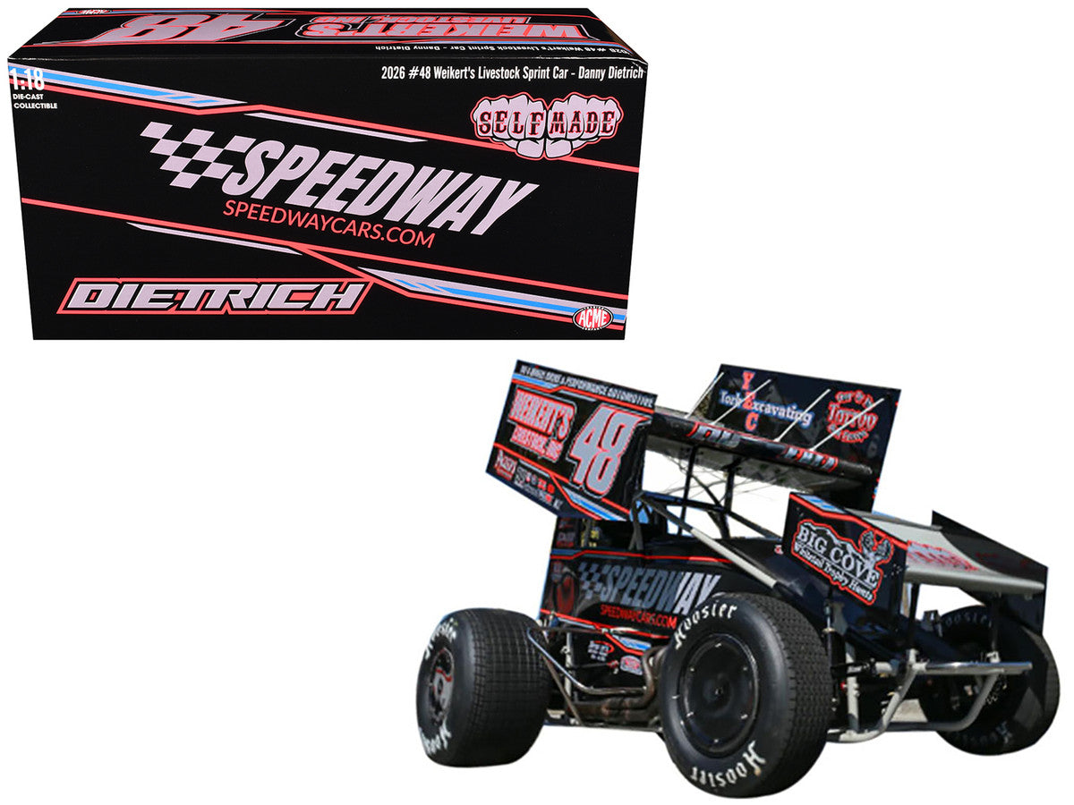 Winged Sprint Car #48 Danny Dietrich "Weikert's Livestock - Speedway Cars" (2026) 1/18 Diecast Model Car by ACME LuxuryLifeWay Online Store