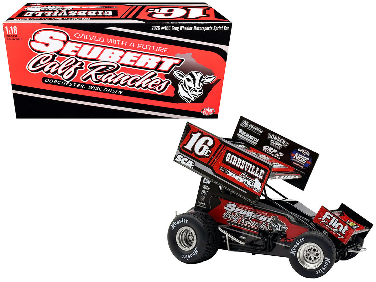 Winged Sprint Car #16C Scotty Thiel "Greg Wheeler Motorsports - Seubert Calf Ranches" (2026) 1/18 Diecast Model Car by ACME LuxuryLifeWay Online Store