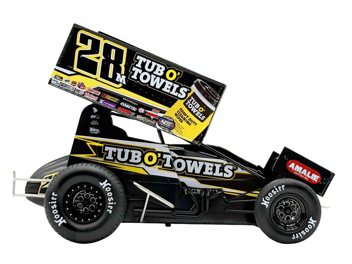 Winged Sprint Car #28M Conner Morrell "Tub O' Towels" (2026) 1/18 Diecast Model Car by ACME LuxuryLifeWay Online Store