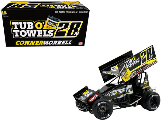 Winged Sprint Car #28M Conner Morrell "Tub O' Towels" (2026) 1/18 Diecast Model Car by ACME LuxuryLifeWay Online Store