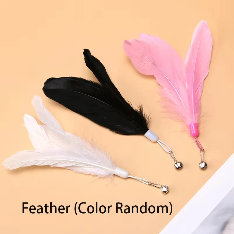 Interactive Cat Toy Handfree Cat Stick Playing Kitten Playing Teaser Wand Toy Suction Cup Bird/Feather Cat Wand Pet Supplies Pi-Mart
