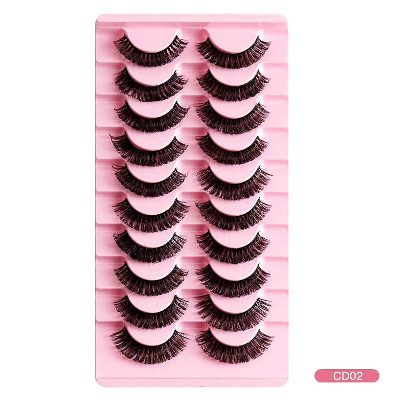 Fashion Russian Strip Lashes 2/5/10 Pairs 3D Mink Lashes Natural Eyelashes Dramatic False Eyelashes Wholesale Eyelash Extension Pi-Mart