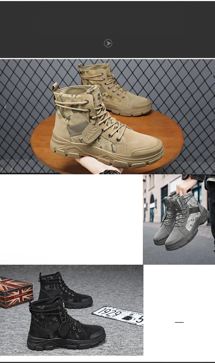 Men's Hiking Boots, Trendy and Versatile Running Shoes, Modern Sports-Style Design Outdoor Hiking Boots, Mountaineering Hiking Boots Pi-Mart