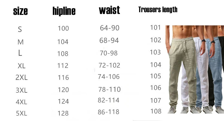 Summer Men Sport Gym Pants Soild Cotton Linen Pants Breathable Casual Training Trousers Joggers Hip Pop Sweatpants Streetwear Pi-Mart