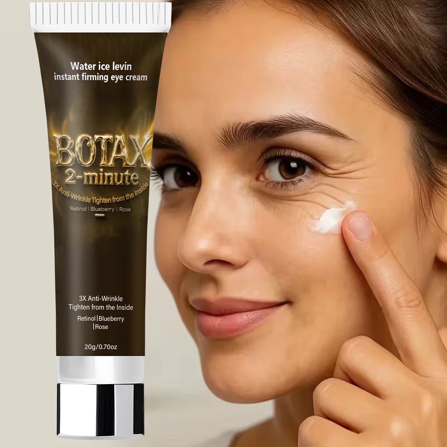 Instant Firming Eye Cream with Retinol & Hyaluronic Acid, 3X Anti-Wrinkle, Tightens from Inside, Blueberry & Rose Extract. Pi-Mart