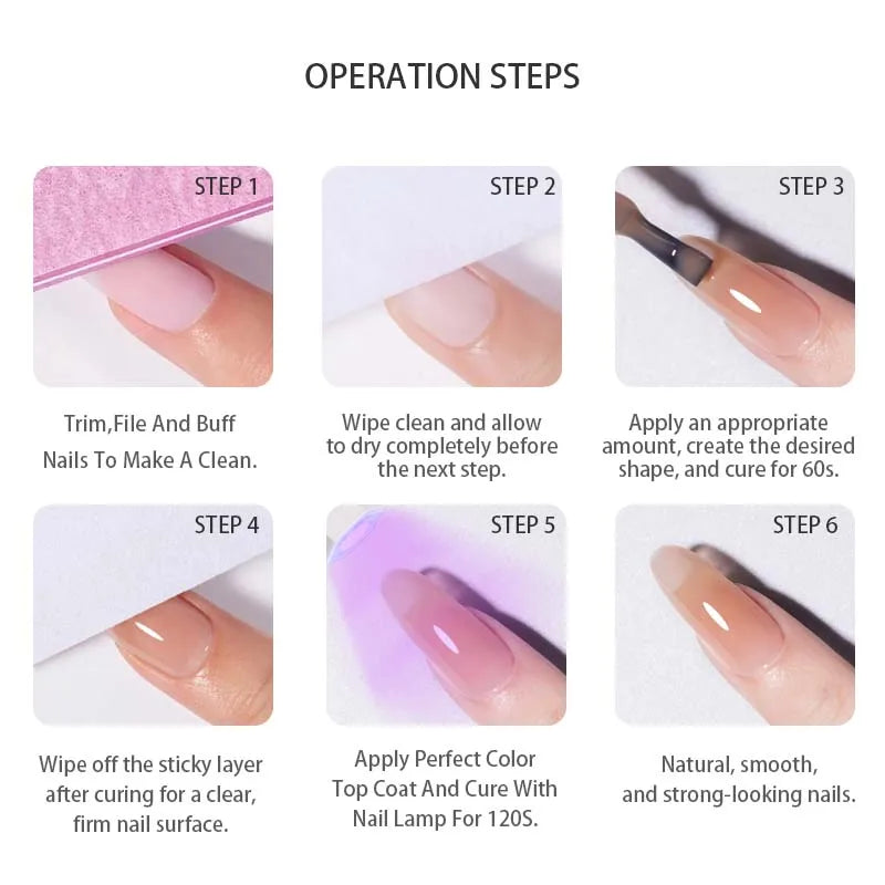 PERFECT COLOR  4-in-1 Builder Nail Gel,20g 12 Colors Rubber Base Gel Polish,Extension for DIY Salon Girls Home,Nail Art Brushes Tri Light Beauty