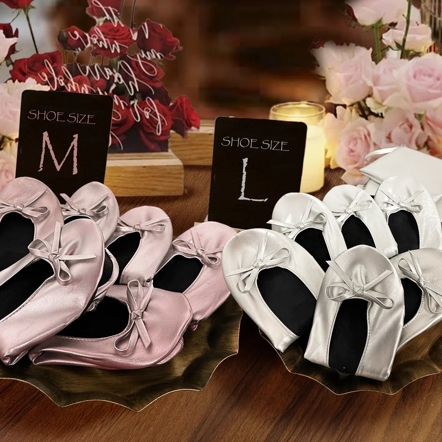 Women's Foldable Portable Ballet Flats Soft Sole Roll Up Slippers Slip OnComfy ancing Flat Shoes for Travel Wedding with Bag LadyShow.Store