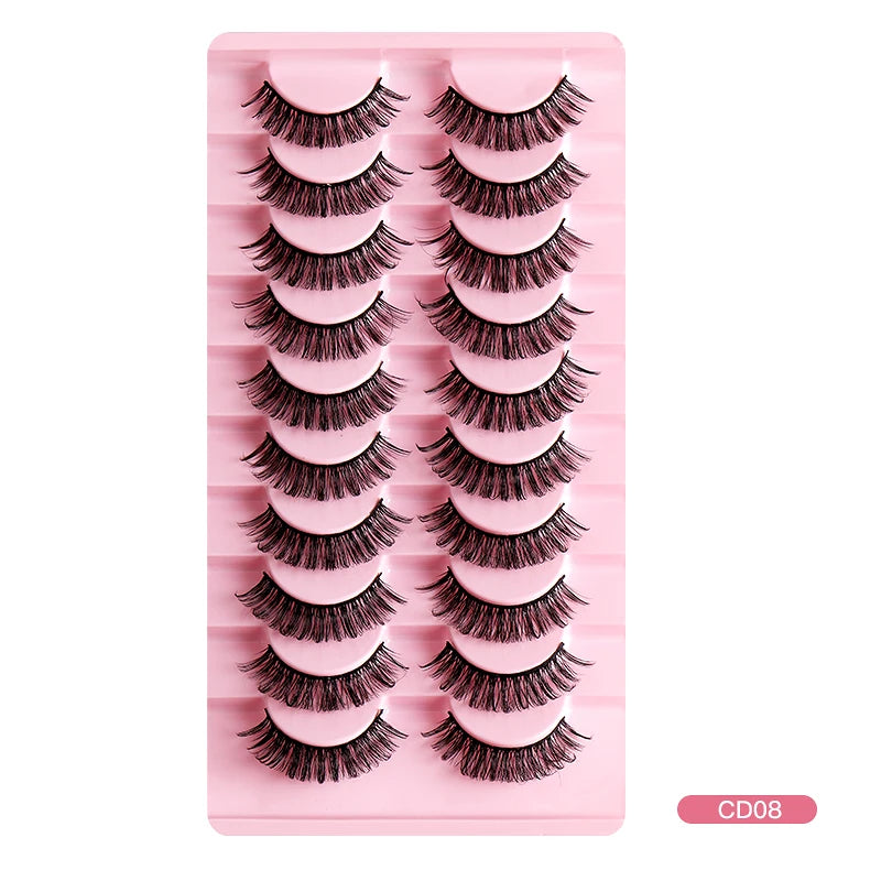 Fashion Russian Strip Lashes 2/5/10 Pairs 3D Mink Lashes Natural Eyelashes Dramatic False Eyelashes Wholesale Eyelash Extension Pi-Mart