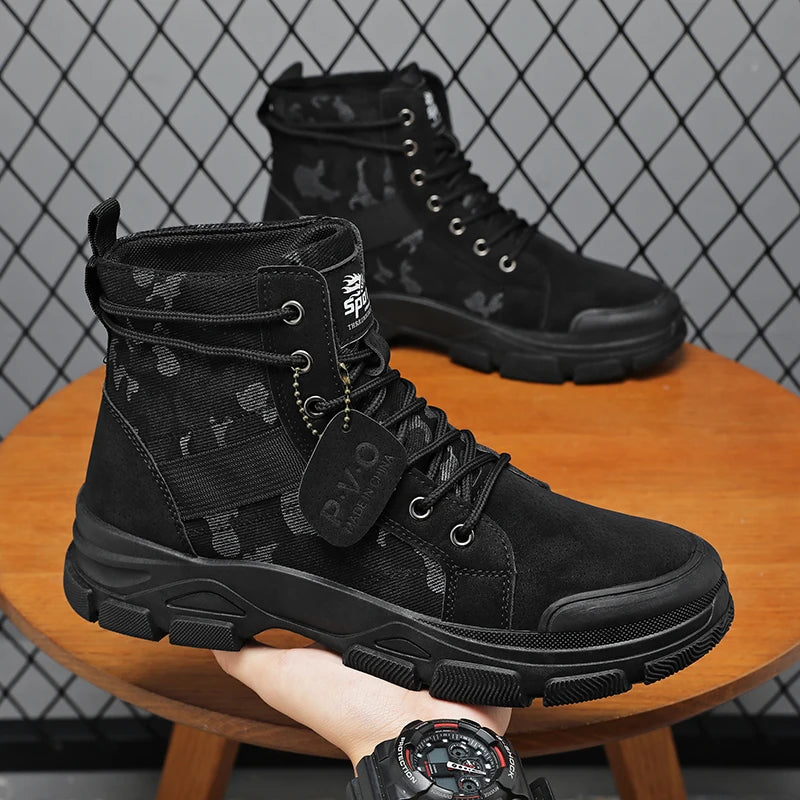 Men's Hiking Boots, Trendy and Versatile Running Shoes, Modern Sports-Style Design Outdoor Hiking Boots, Mountaineering Hiking Boots Pi-Mart