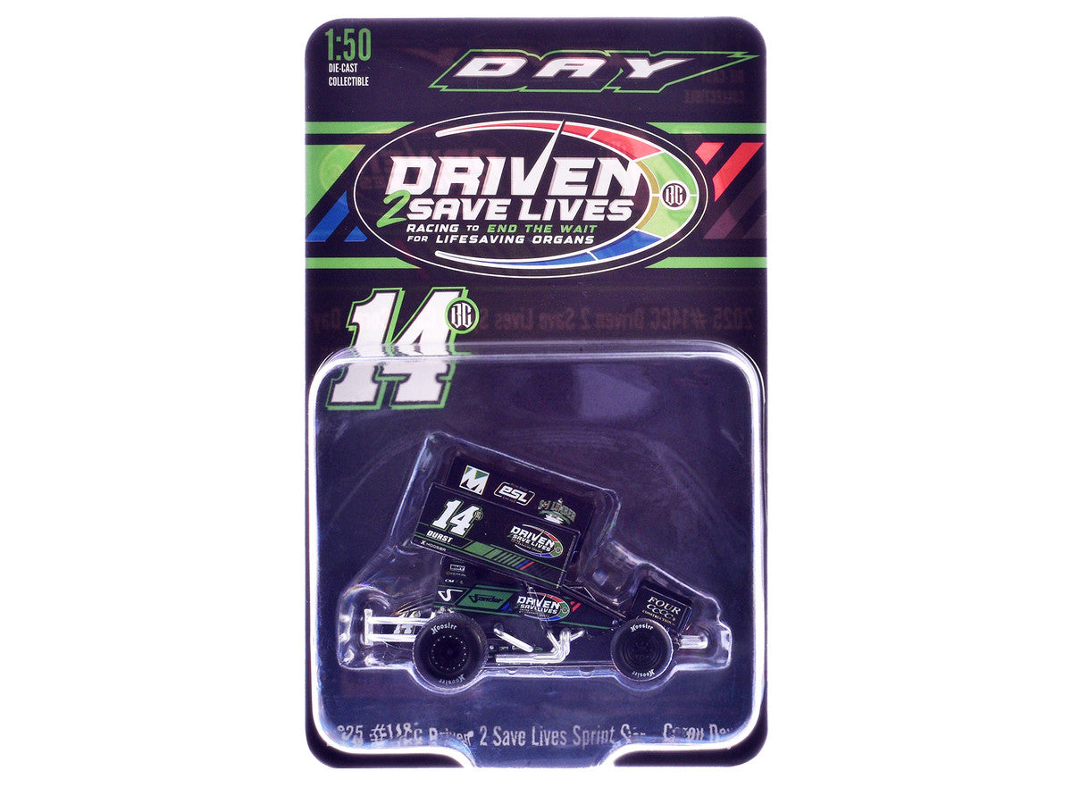 Winged Sprint Car #14CC Corey Day (Green Version) "Driven 2 Save Lives" Jason Meyers Racing (2025) 1/50 Diecast Model Car by ACME LuxuryLifeWay Online Store