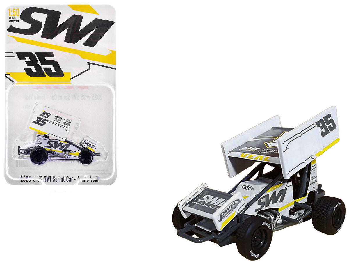 Winged Sprint Car #35 Jamie Veal "SWI Earthworks" White (2025) 1/50 Diecast Model Car by ACME LuxuryLifeWay Online Store