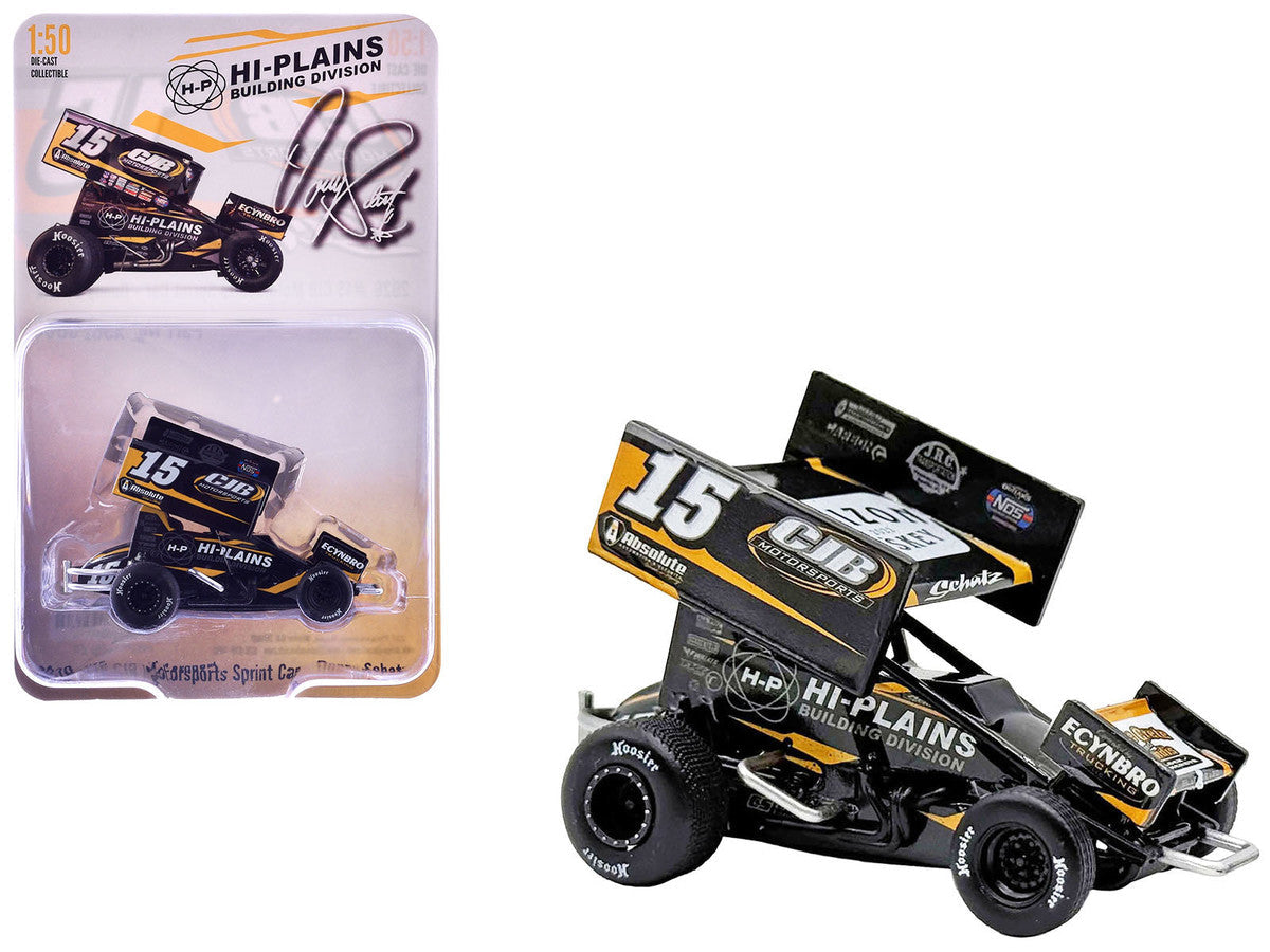 Winged Sprint Car #15 Donny Schatz "CJB Motorsports - Hi-Plains Building Division" Black (2026) 1/50 Diecast Model Car by ACME LuxuryLifeWay Online Store