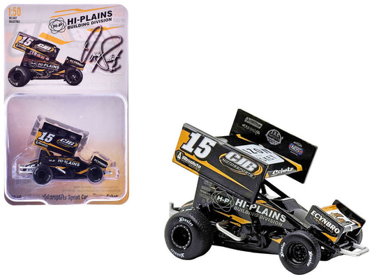 Winged Sprint Car #15 Donny Schatz "CJB Motorsports - Hi-Plains Building Division" Black (2026) 1/50 Diecast Model Car by ACME LuxuryLifeWay Online Store