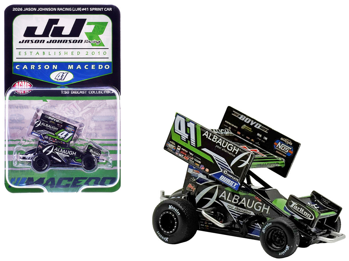 Winged Sprint Car #41 Carson Macedo "Albaugh" Jason Johnson Racing (2026) 1/50 Diecast Model Car by ACME LuxuryLifeWay Online Store