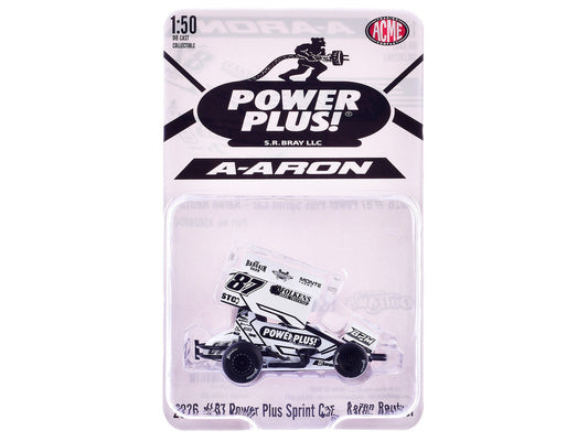 Winged Sprint Car #87 Aaron Reutzel "Power Plus" White (2026) 1/50 Diecast Model Car by ACME LuxuryLifeWay Online Store