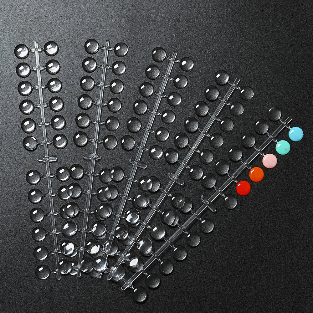 TP 120pcs Nail Polish Display Table With Stickers Polka Dot Color Card Nail Display Board Clear/Nature Color Card Nail Art Tools Tri Light Beauty