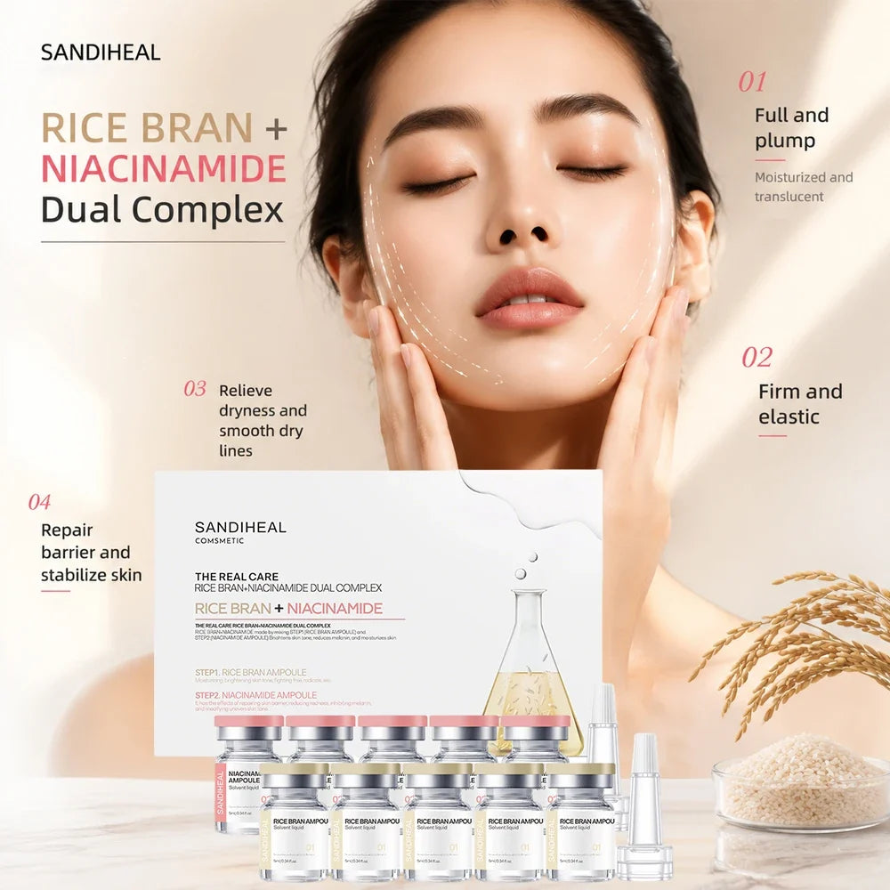 10Vials Copper Peptide Hyaluronic Acid Serum CICA B5 Facial Essence Hydration Korean Skin Care Original Sanendi Beauty Products Tri Light Beauty