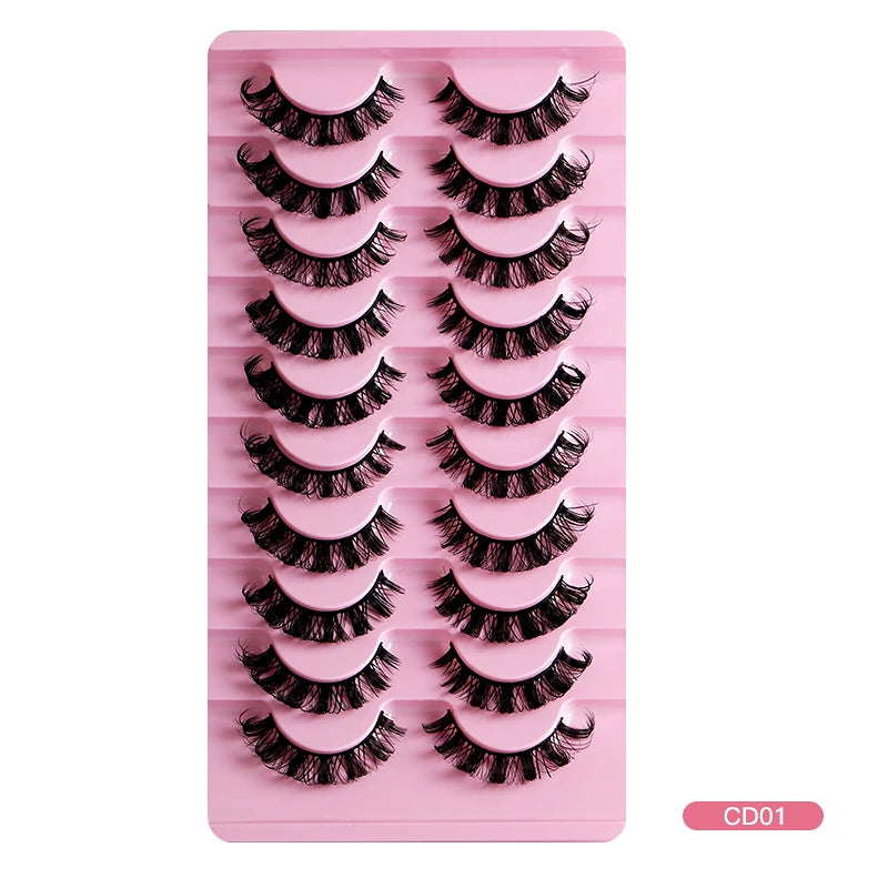 Fashion Russian Strip Lashes 2/5/10 Pairs 3D Mink Lashes Natural Eyelashes Dramatic False Eyelashes Wholesale Eyelash Extension Pi-Mart